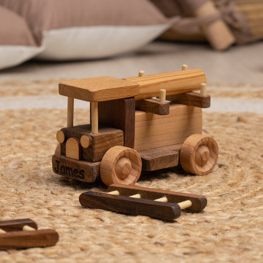 Mini Wooden Fire Truck Toy – handmade wooden toy, photo 1