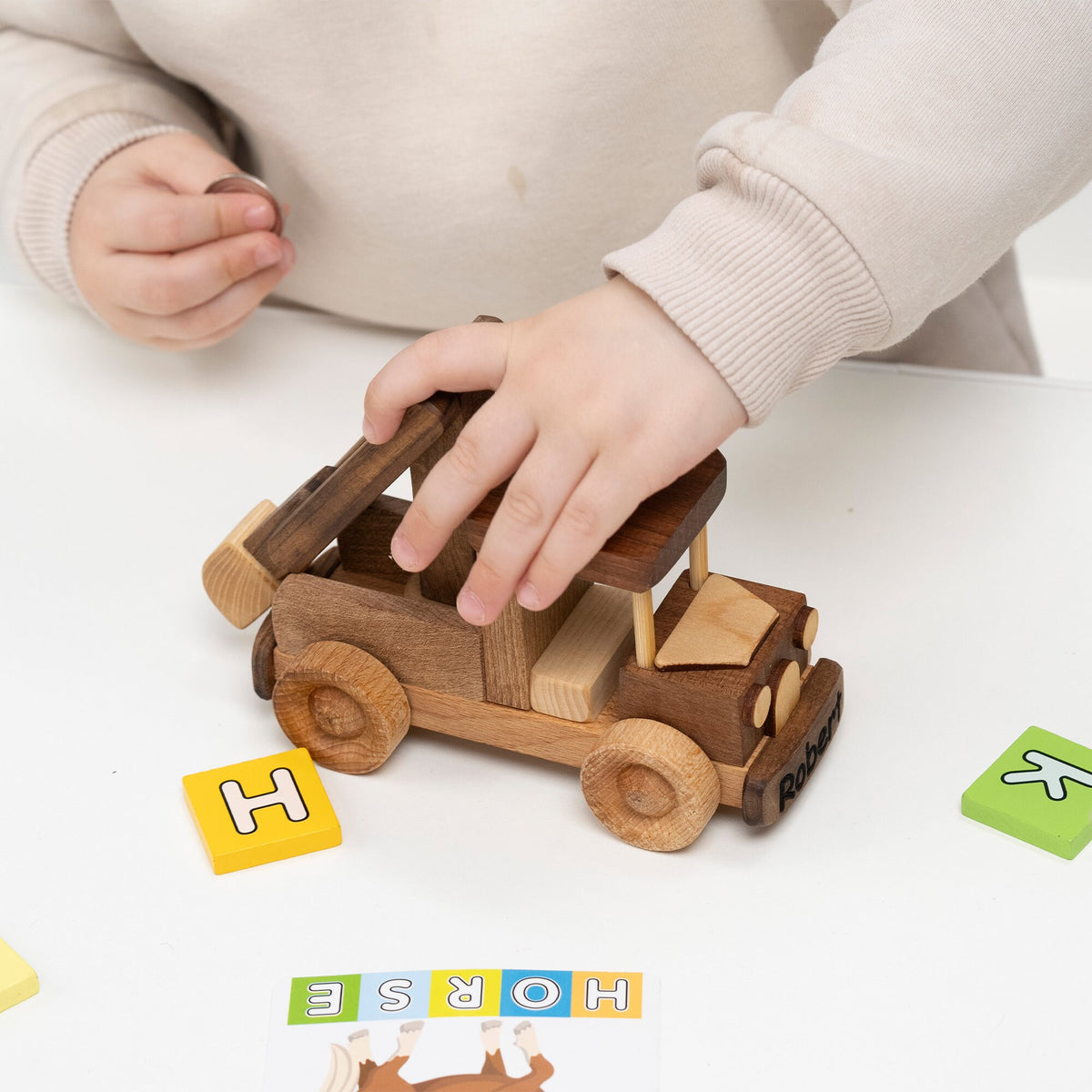 Wooden Digger Excavator Toy – handmade wooden toy, photo 4