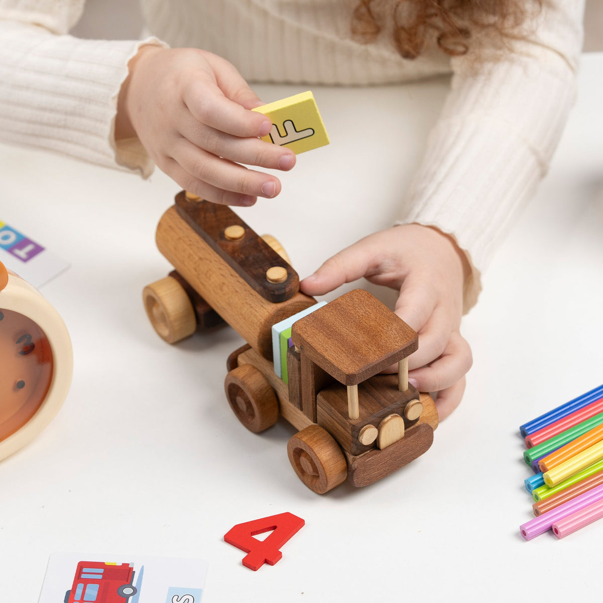 Vintage Wooden Water Truck Toy – handmade wooden toy, photo 7