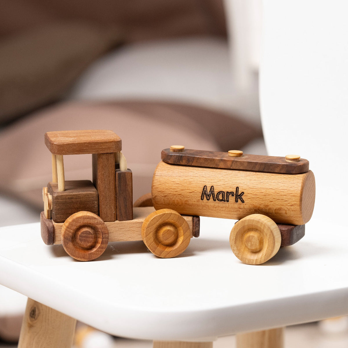 Vintage Wooden Water Truck Toy – handmade wooden toy, photo 2