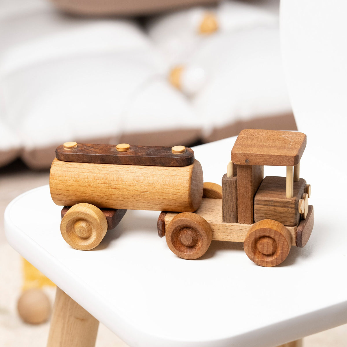 Vintage Wooden Water Truck Toy – handmade wooden toy, photo 4
