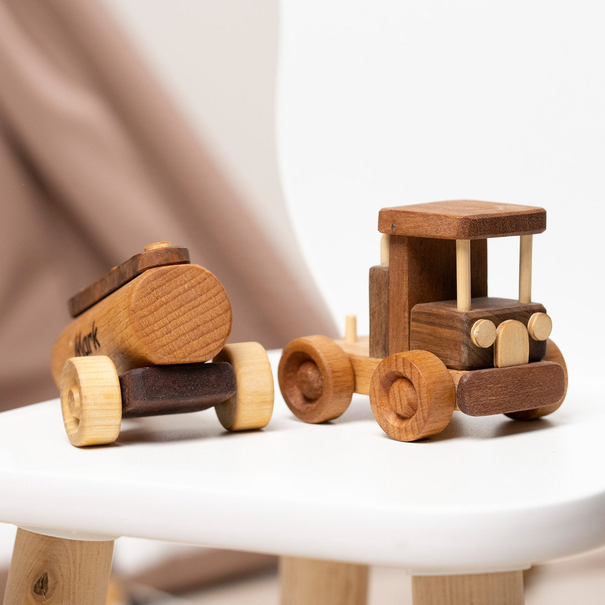Vintage Wooden Water Truck Toy – handmade wooden toy, photo 3