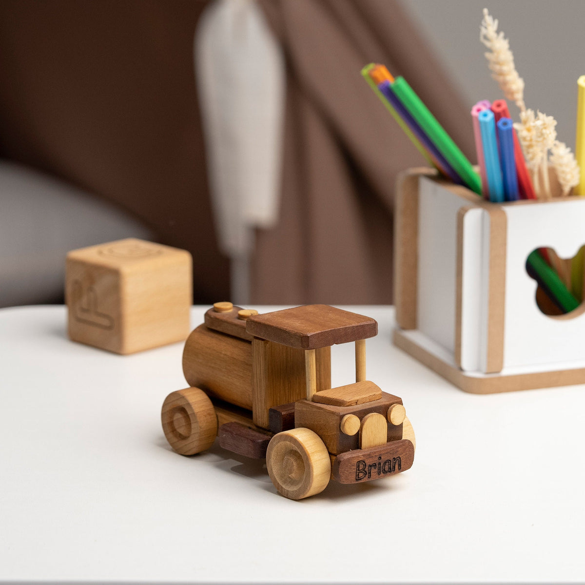 Mini Wooden Milk Truck Toy – handmade wooden toy, photo 3