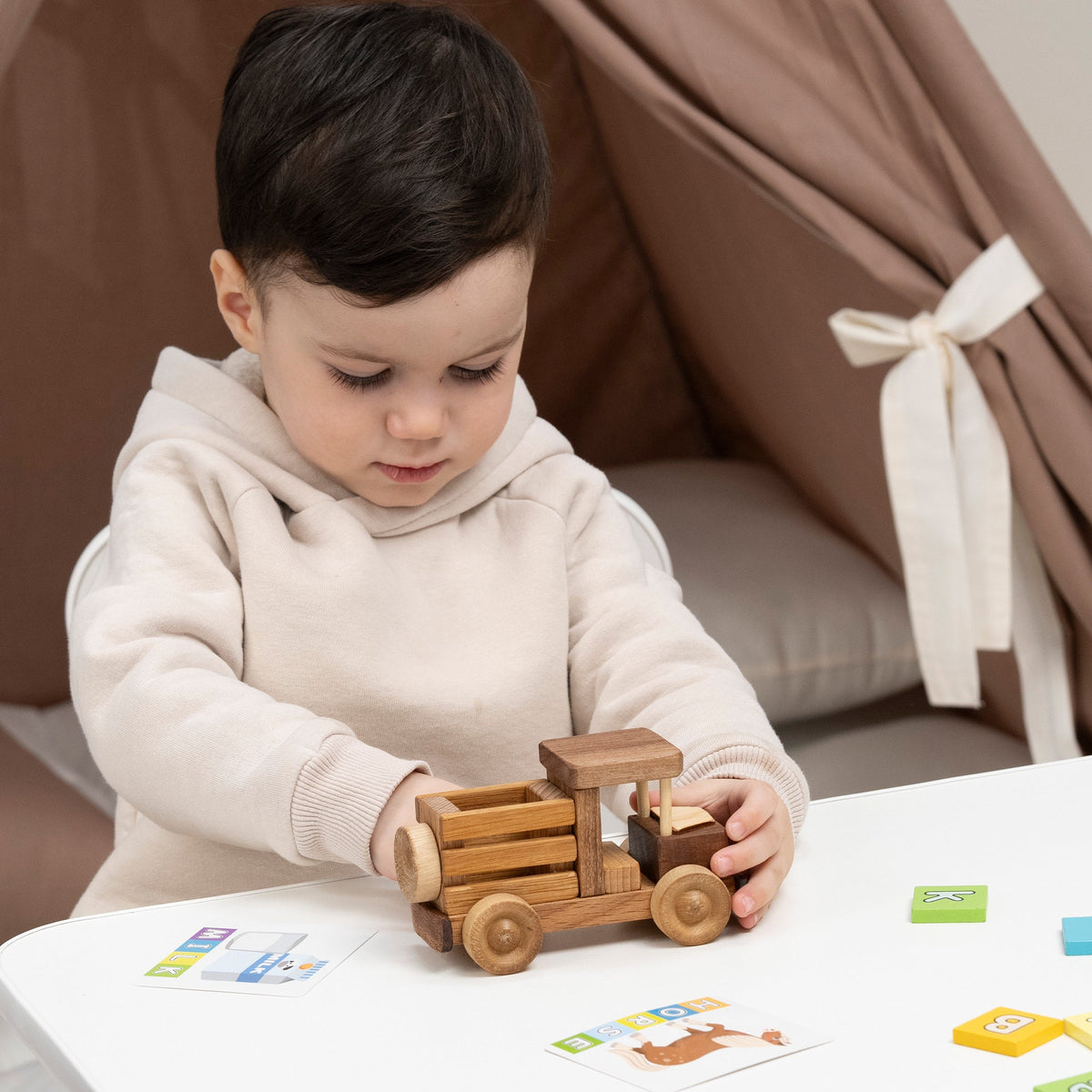 Mini Wooden Truck with Hinged Back – handmade wooden toy, photo 5