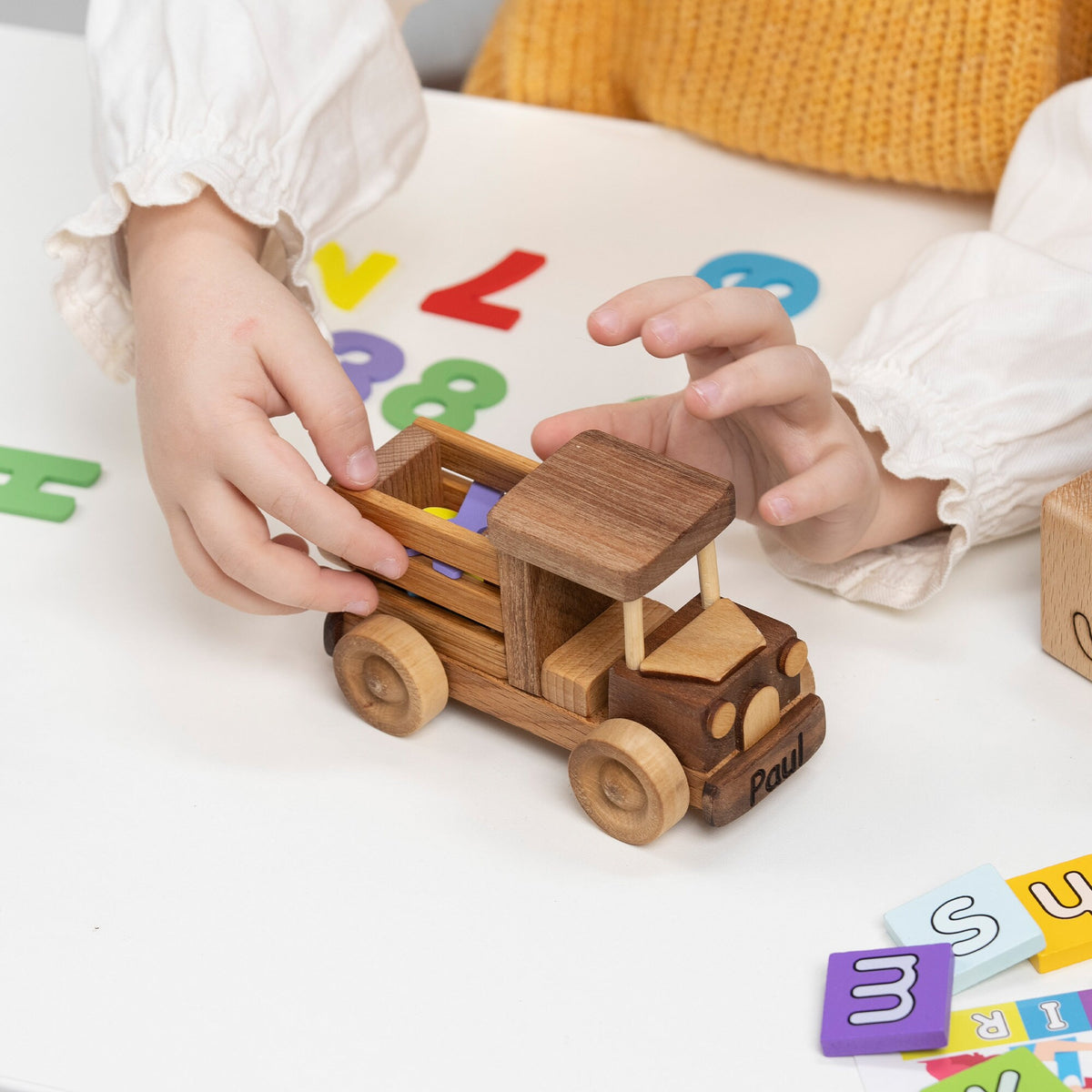 Mini Wooden Truck with Hinged Back – handmade wooden toy, photo 8