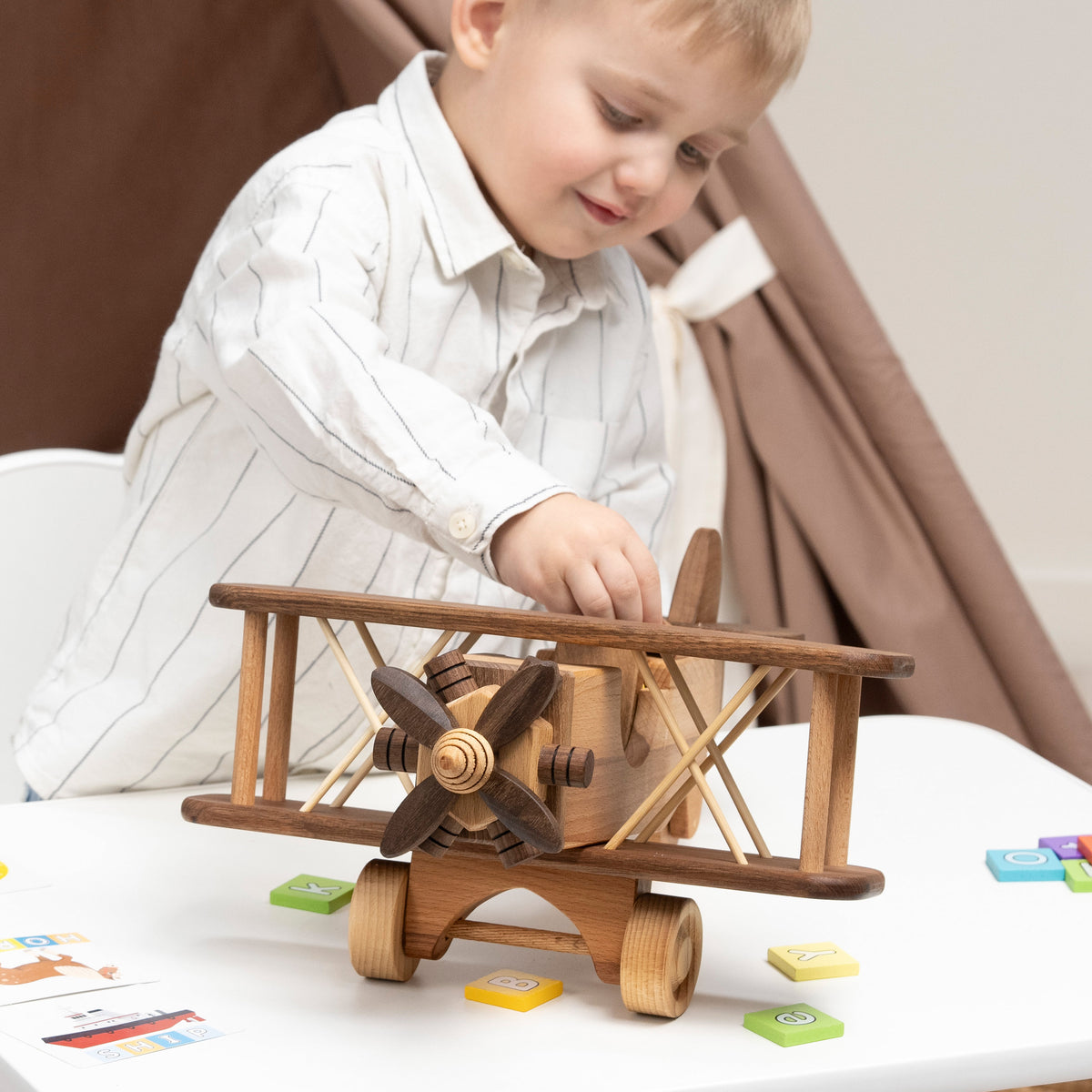 Large Wooden Airplane Toy, Personalized – handmade wooden toy, photo 1