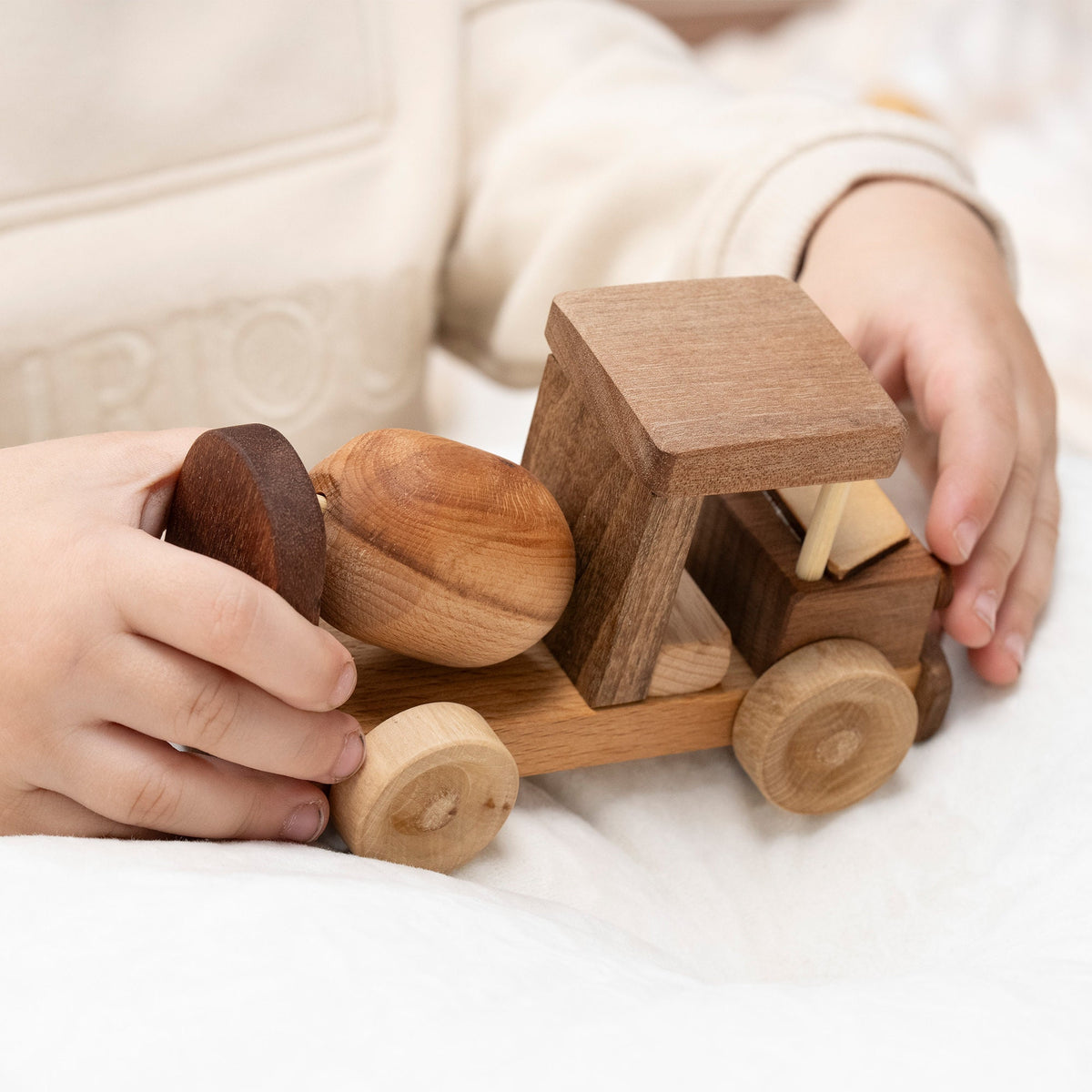 Mini Wooden Cement Mixer Toy – handmade wooden toy, photo 6