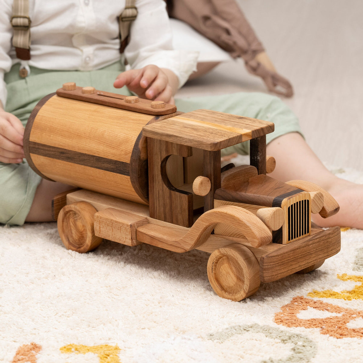 Large Wooden American Truck Toy – handmade wooden toy, photo 7
