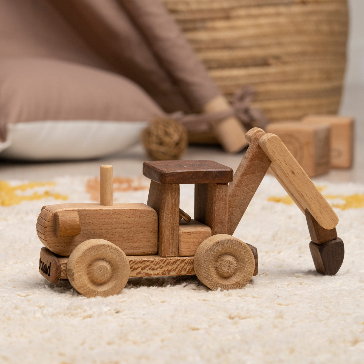 Wooden Tractor Toy with Hinged Back – handmade wooden toy, photo 7