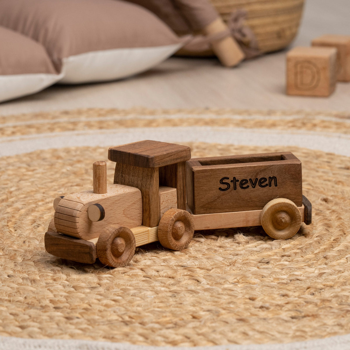 Wooden Tractor Toy, Baby Birthday Gift – handmade wooden toy, photo 2