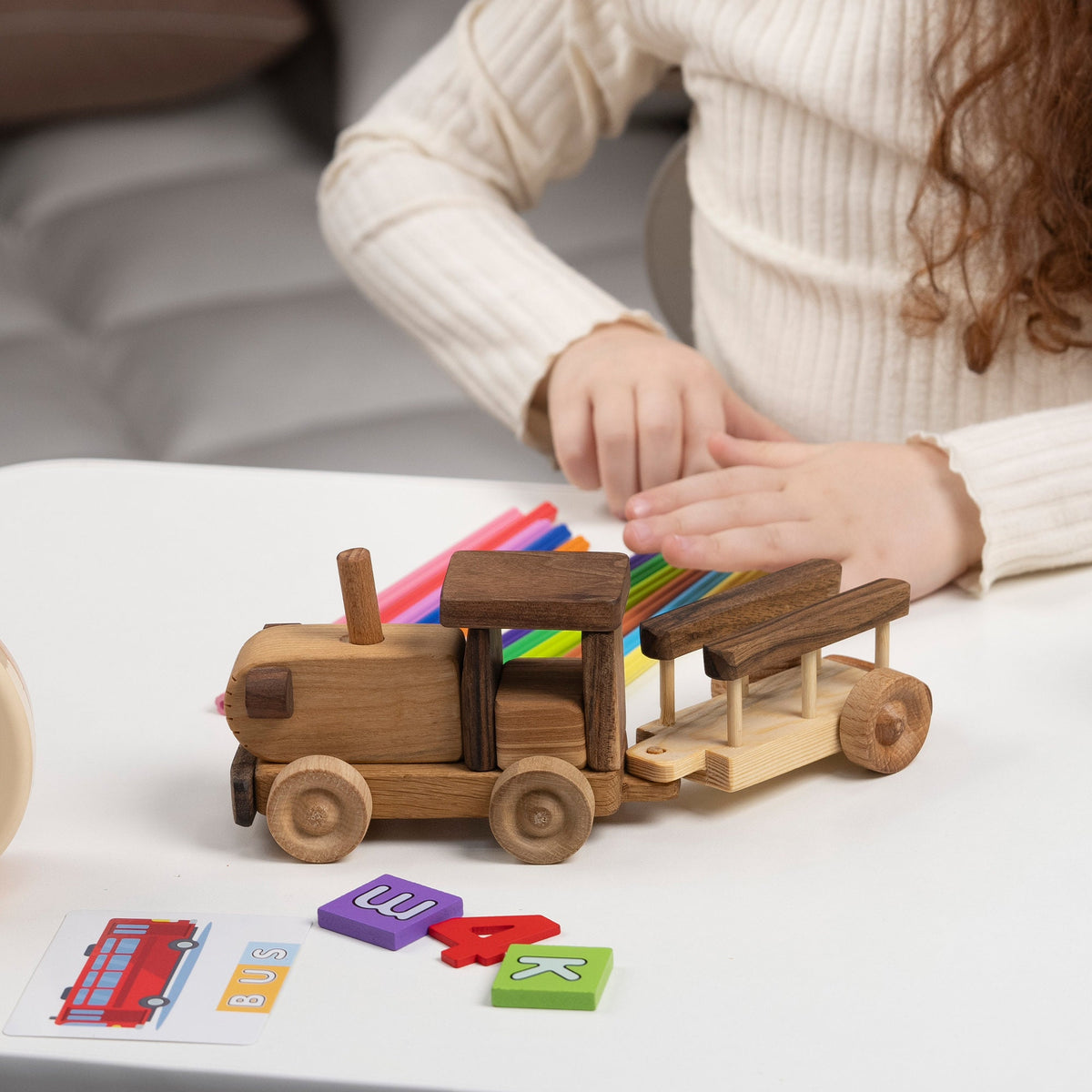 Wooden Tractor Toy, Personalized – handmade wooden toy, photo 5