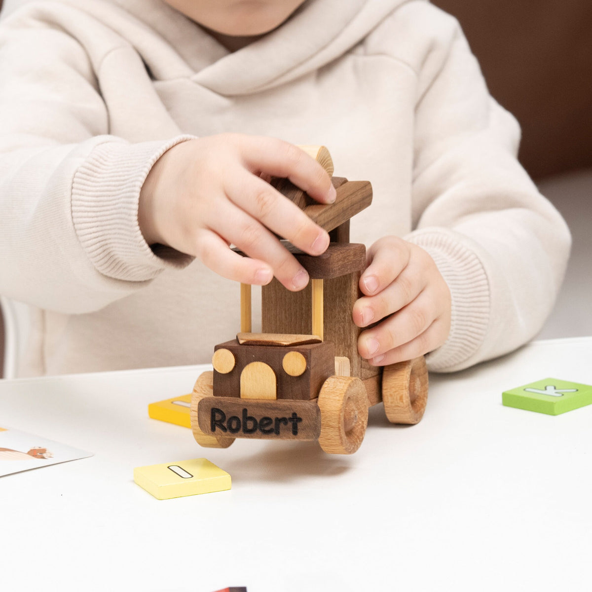 Wooden Digger Excavator Toy – handmade wooden toy, photo 6