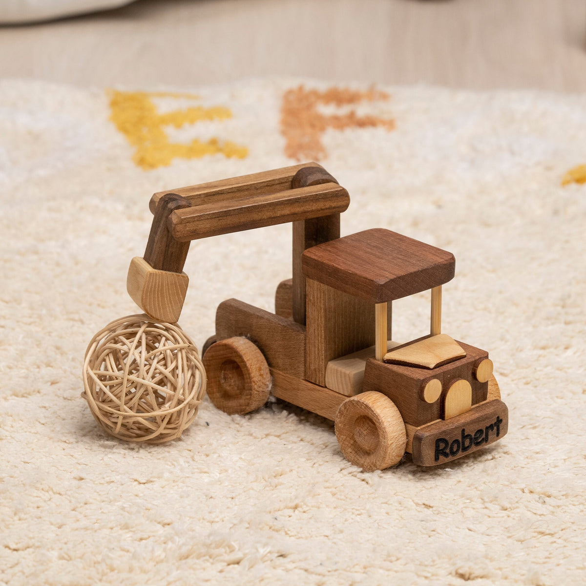 Wooden Digger Excavator Toy – handmade wooden toy, photo 5