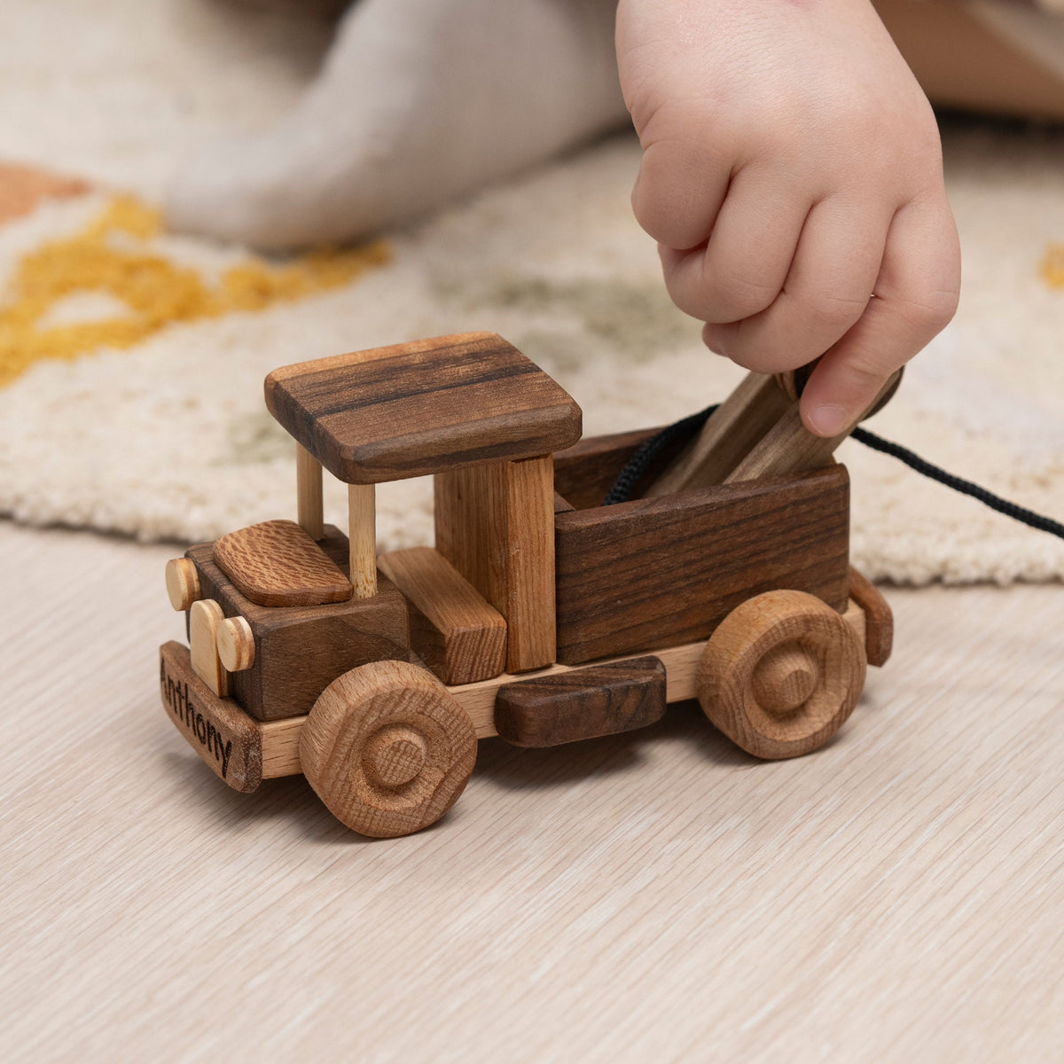 Mini Wooden Tow Truck Toy – handmade wooden toy, photo 6