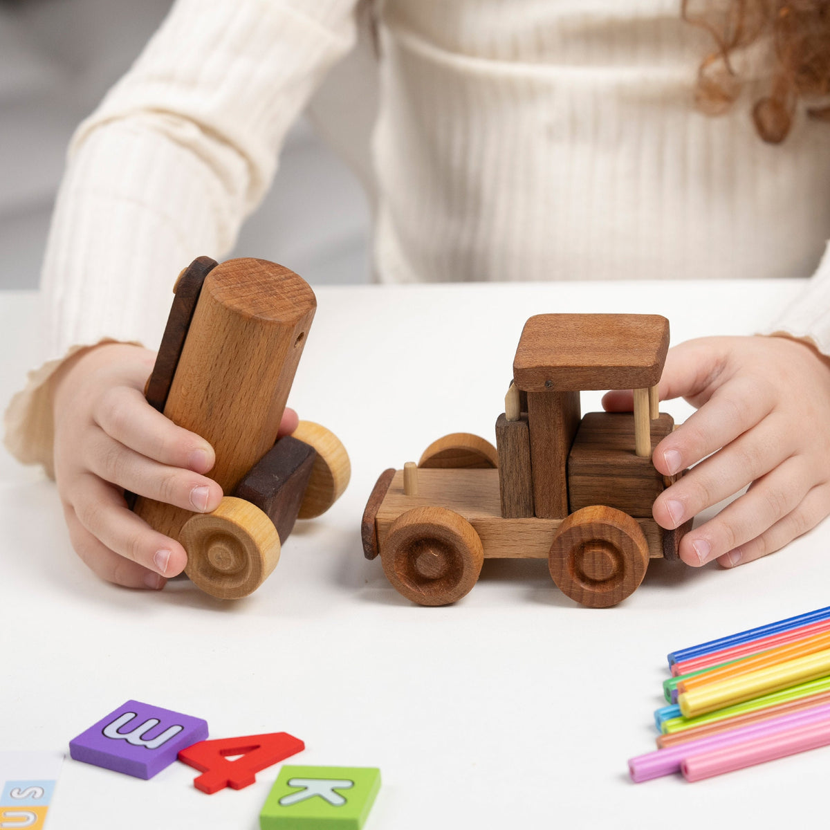Vintage Wooden Water Truck Toy – handmade wooden toy, photo 6