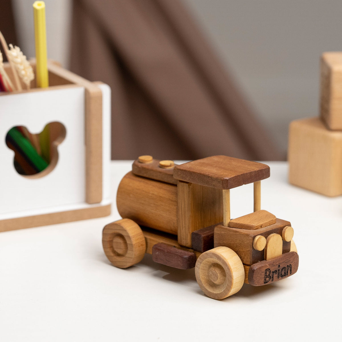Mini Wooden Milk Truck Toy – handmade wooden toy, photo 7