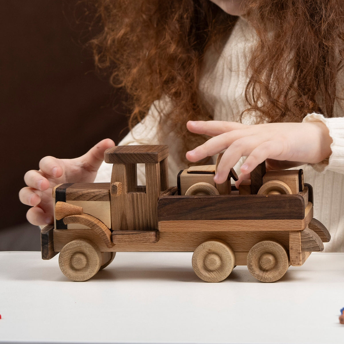 Wooden Tow Truck Toy with Car – handmade wooden toy, photo 14