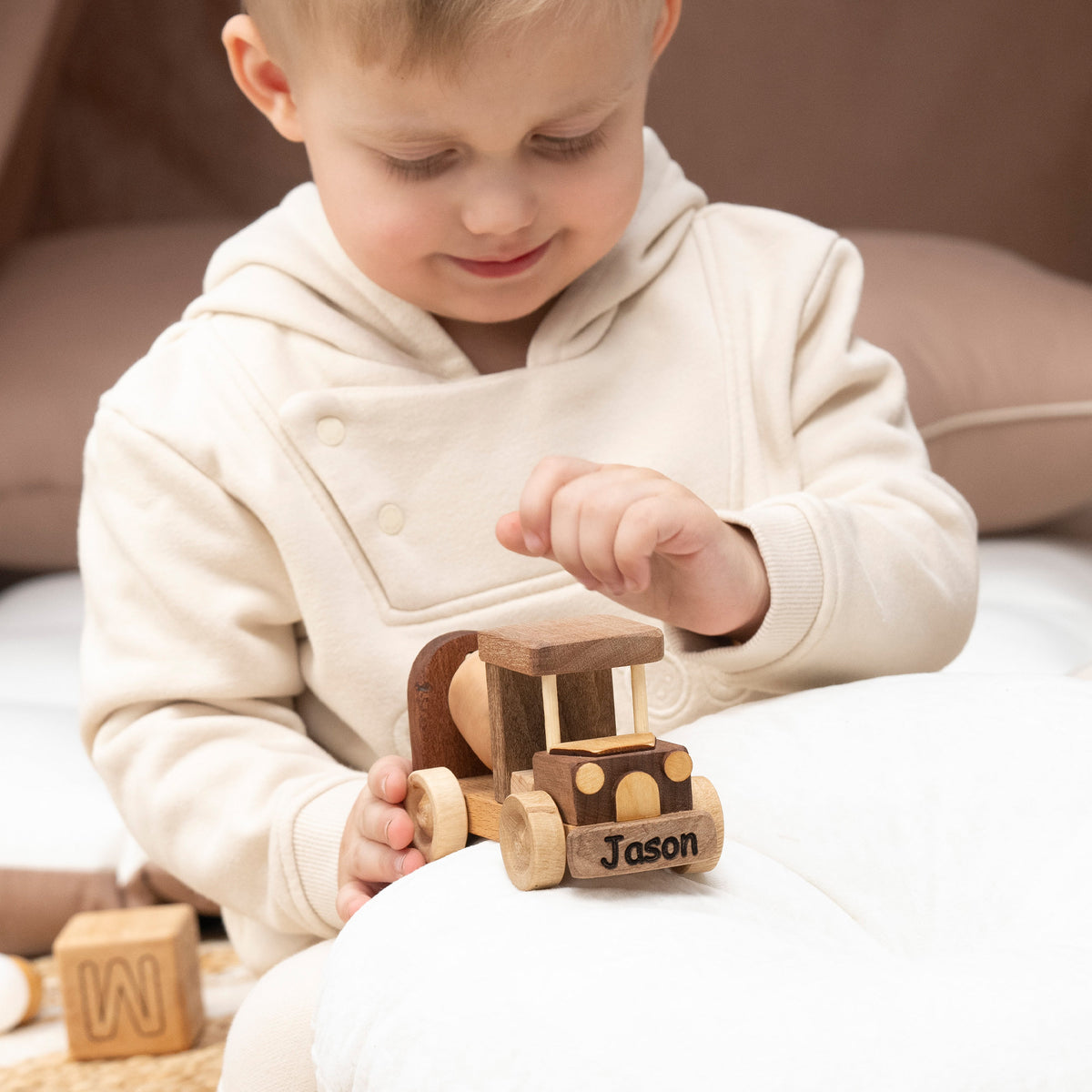 Mini Wooden Cement Mixer Toy – handmade wooden toy, photo 5