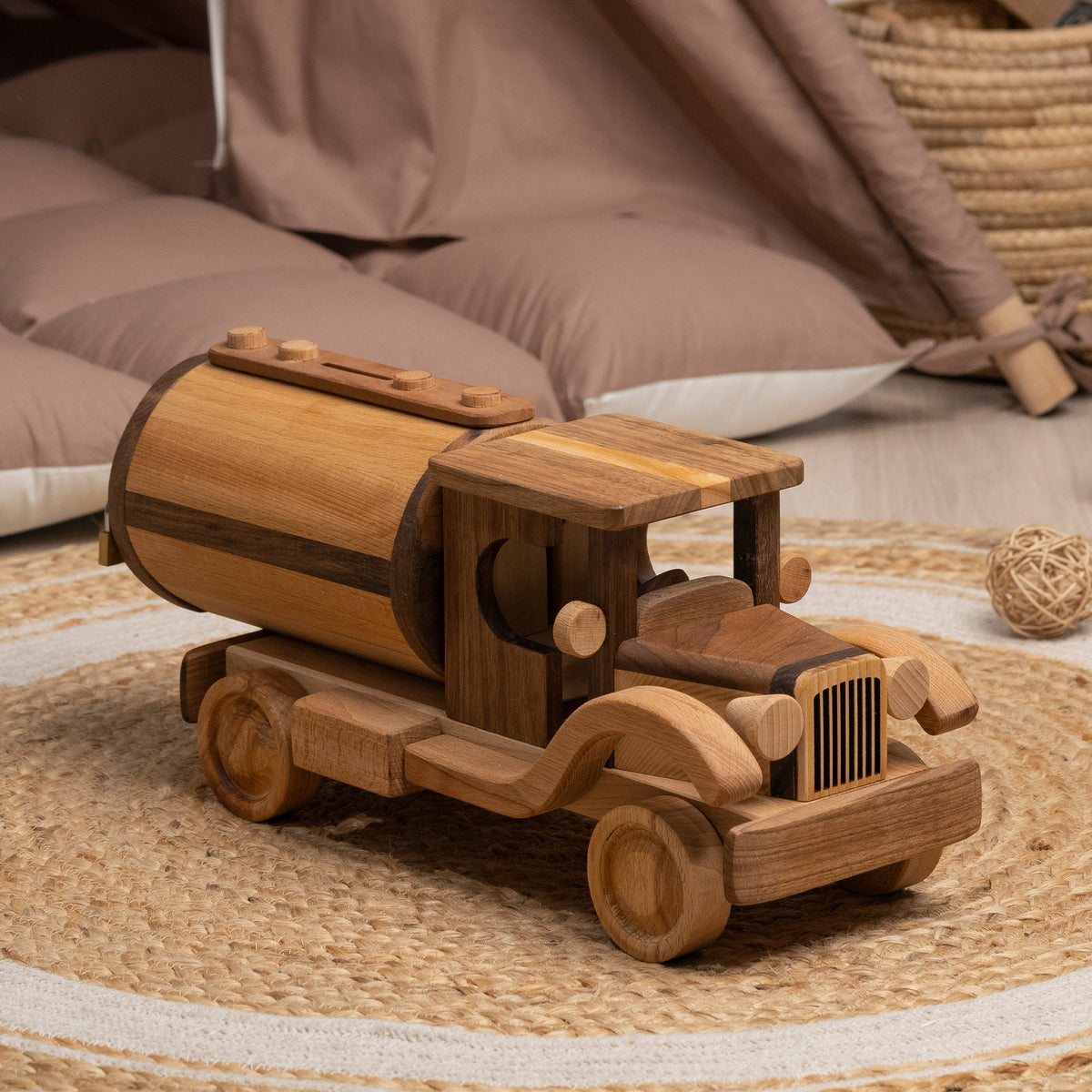 Large Wooden American Truck Toy – handmade wooden toy, photo 8