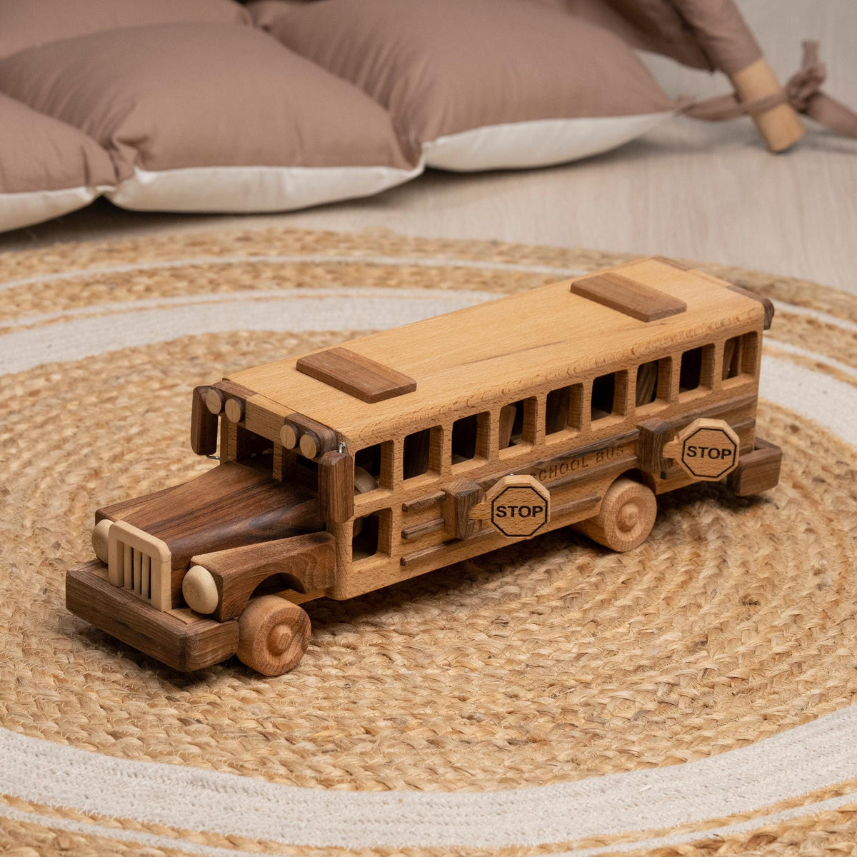 Wooden School Bus Toy in Two Sizes – handmade wooden toy, photo 6