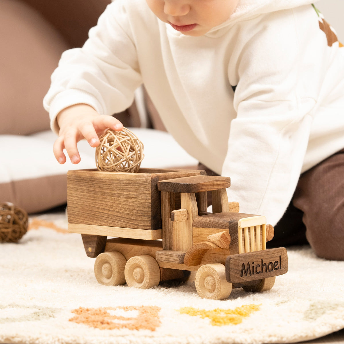 Wooden Toy Truck with Lifting Back – handmade wooden toy, photo 10