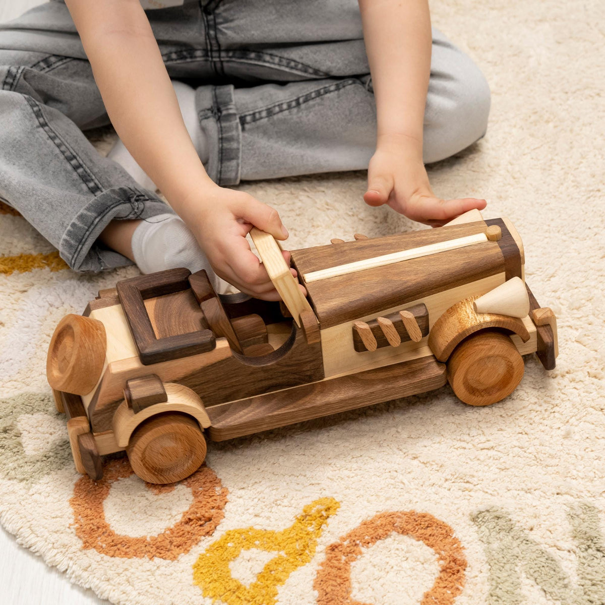Large Wooden Retro Car, Heirloom Toy – handmade wooden toy, photo 13