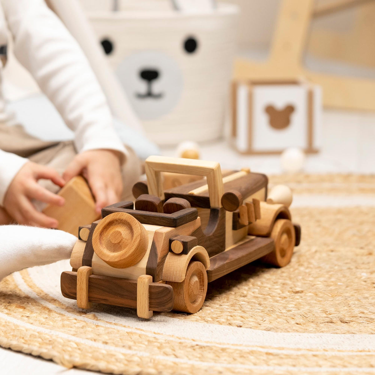 Large Wooden Retro Car, Heirloom Toy – handmade wooden toy, photo 3