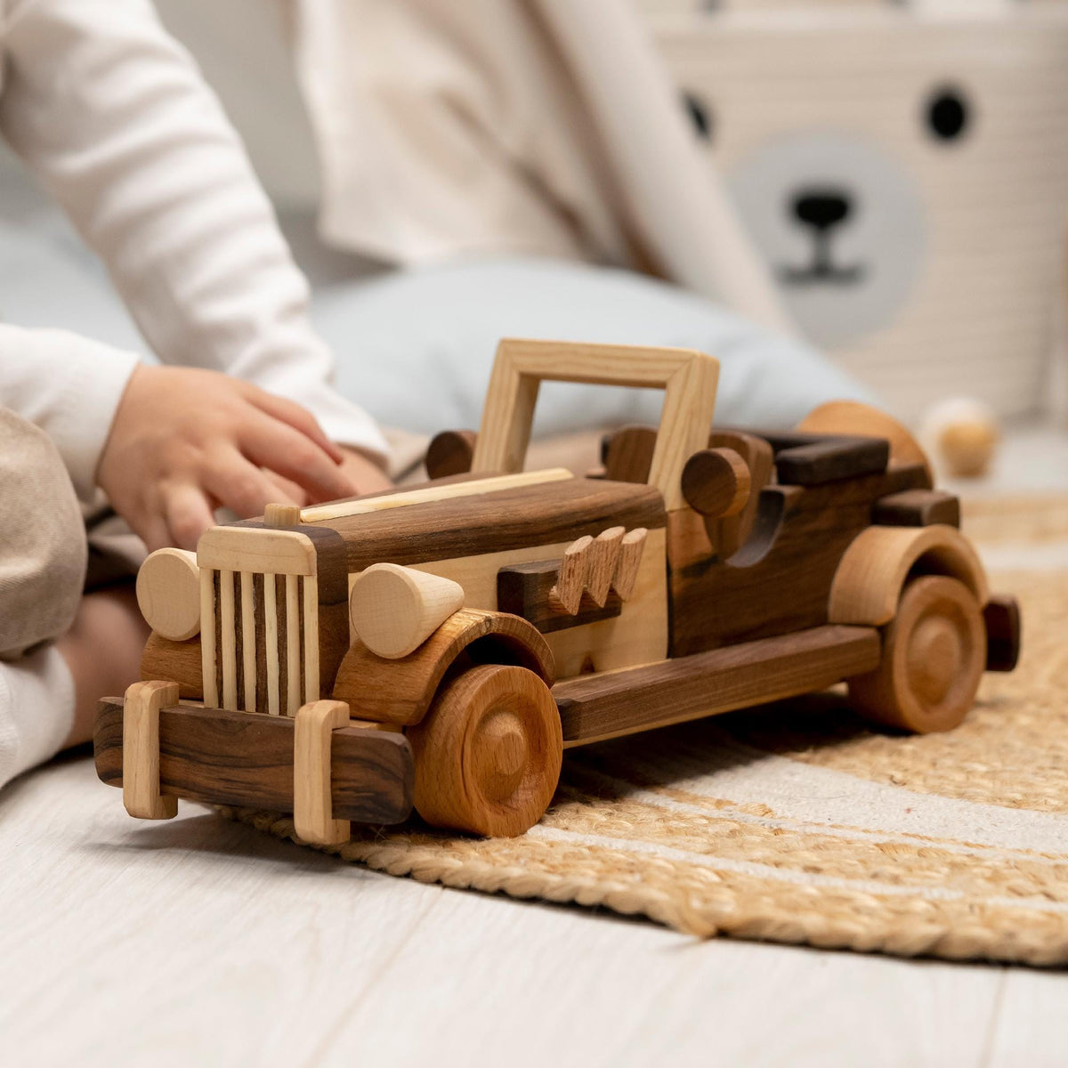 Large Wooden Retro Car, Heirloom Toy – handmade wooden toy, photo 1