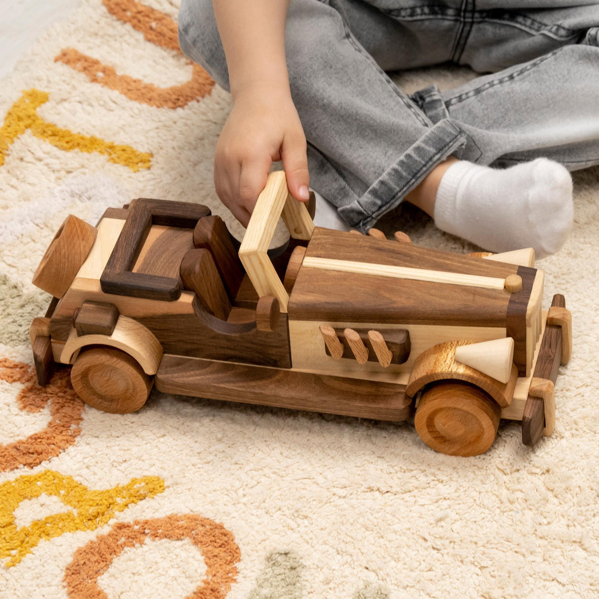Large Wooden Retro Car, Heirloom Toy – handmade wooden toy, photo 7