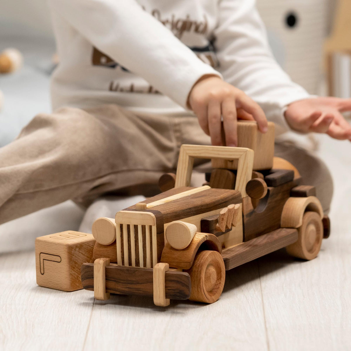 Large Wooden Retro Car, Heirloom Toy – handmade wooden toy, photo 5