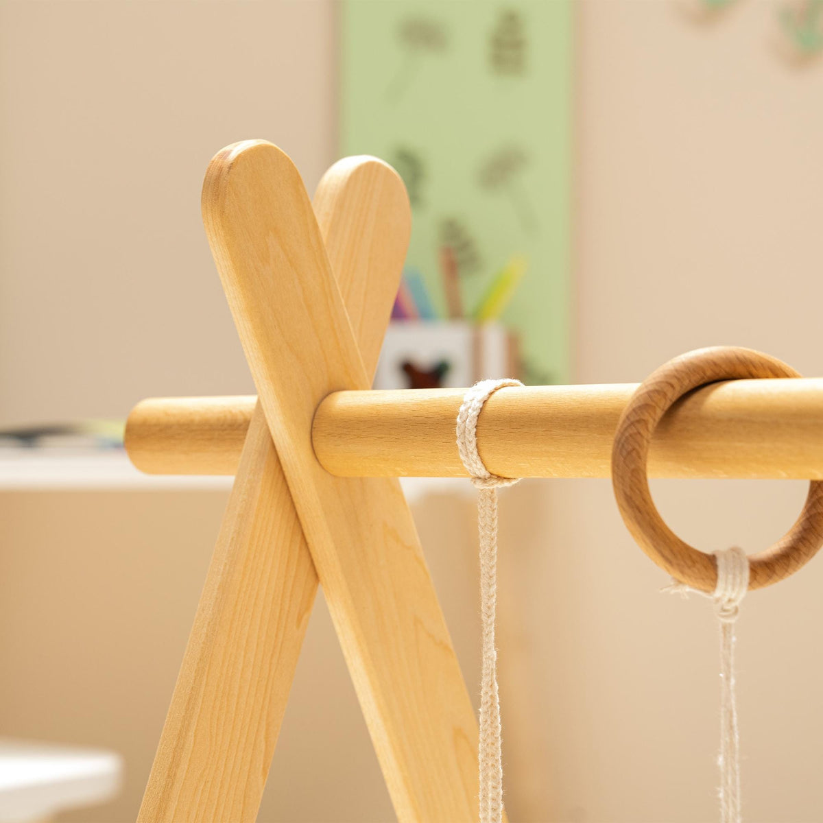 Penguin, Moon & Star Wooden Baby Gym – handmade wooden toy, photo 9