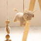 Highland Cow Wooden Baby Gym with Crocheted Toys – handmade wooden baby gym, photo 9