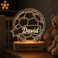 Personalized soccer ball name night light