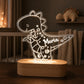 Personalized T-Rex dinosaur name night light