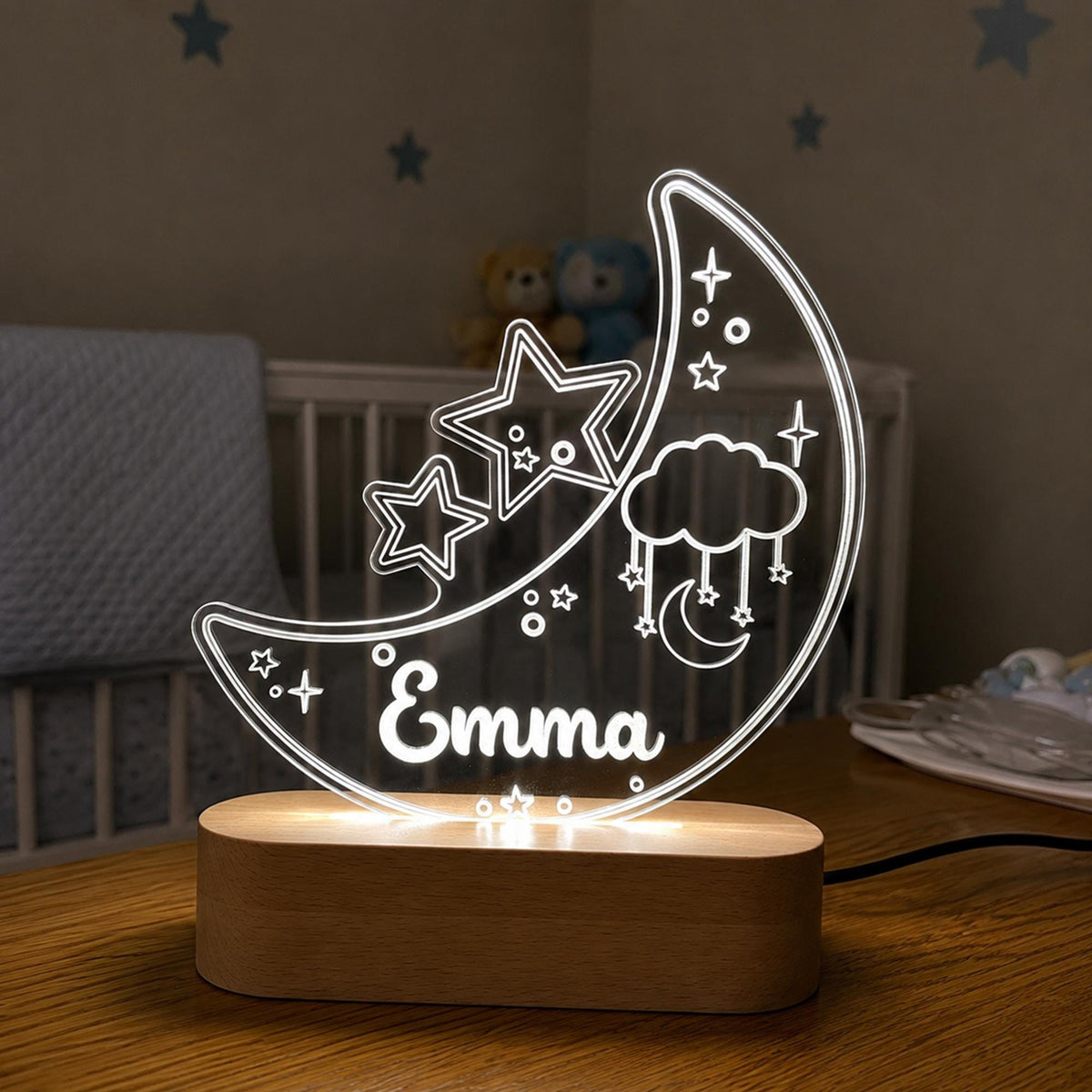 Personalized moon name night light