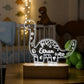 Personalized long-neck dinosaur name night light