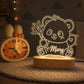 Personalized panda name night light