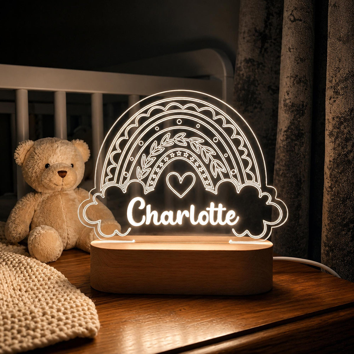 Personalized rainbow name night light