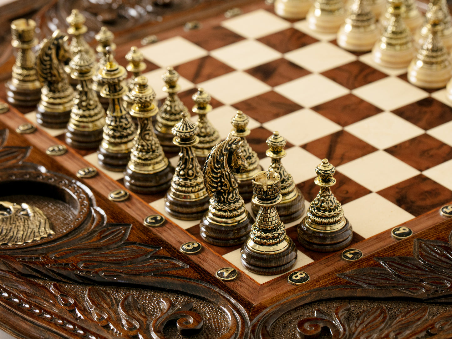 Handmade Chess Table - Eagle