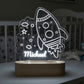 Personalized rocket name night light for kids (shown with the name Michael)