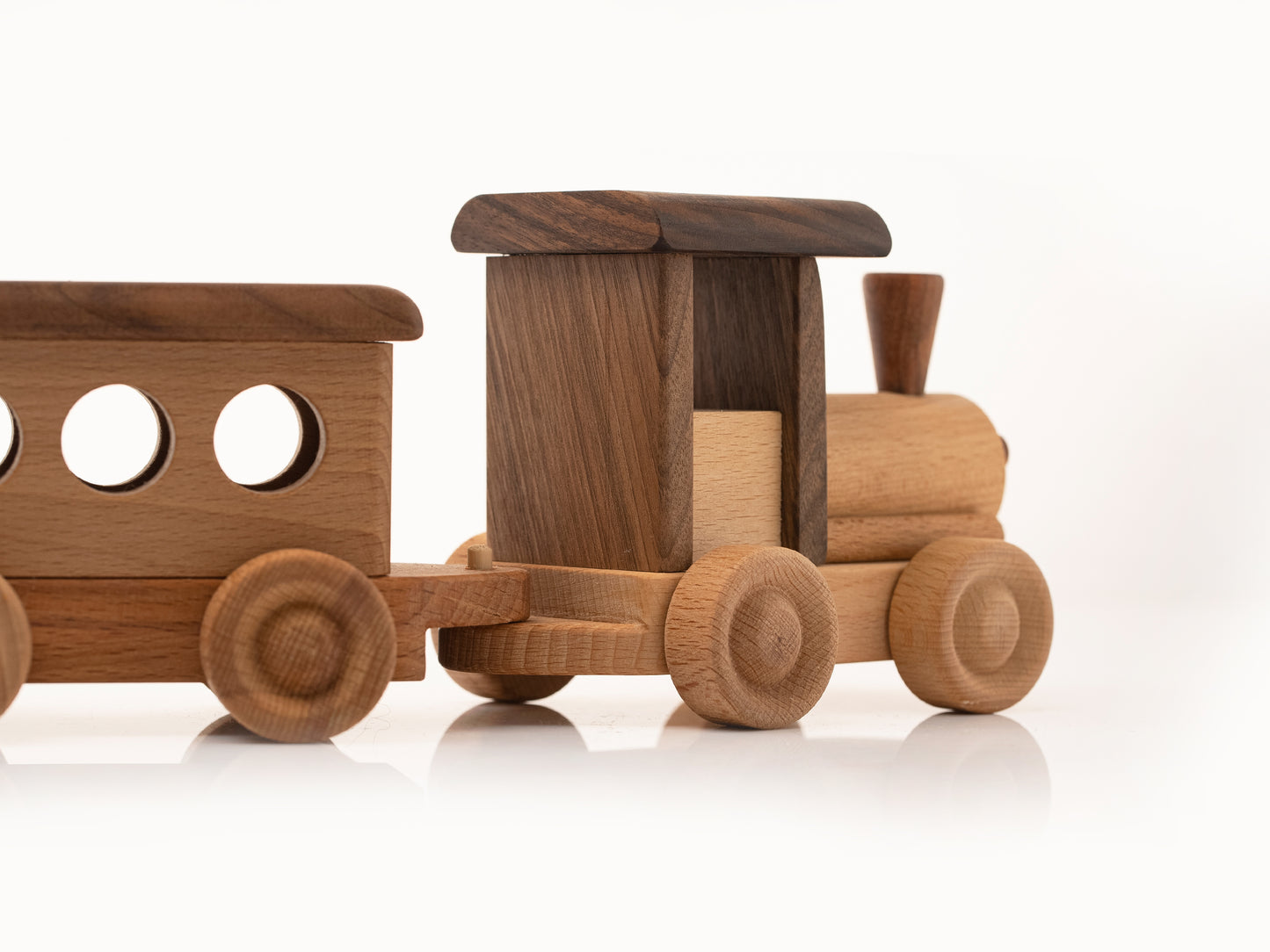 Wooden Train Set With Wagon