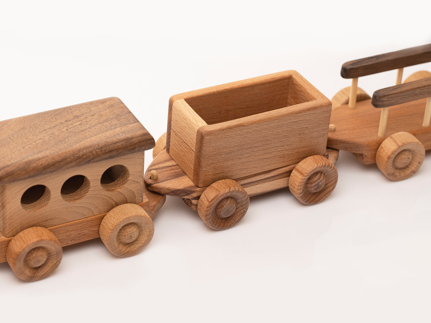 Wooden Train Set With Wagon