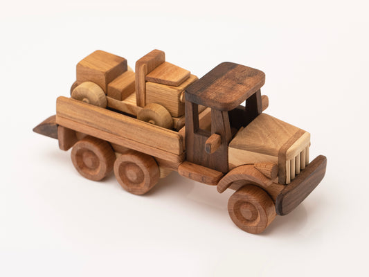 Wooden Tow Truck with Car